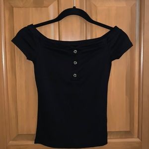 Aeropostal, Black Seriously Soft top, size S